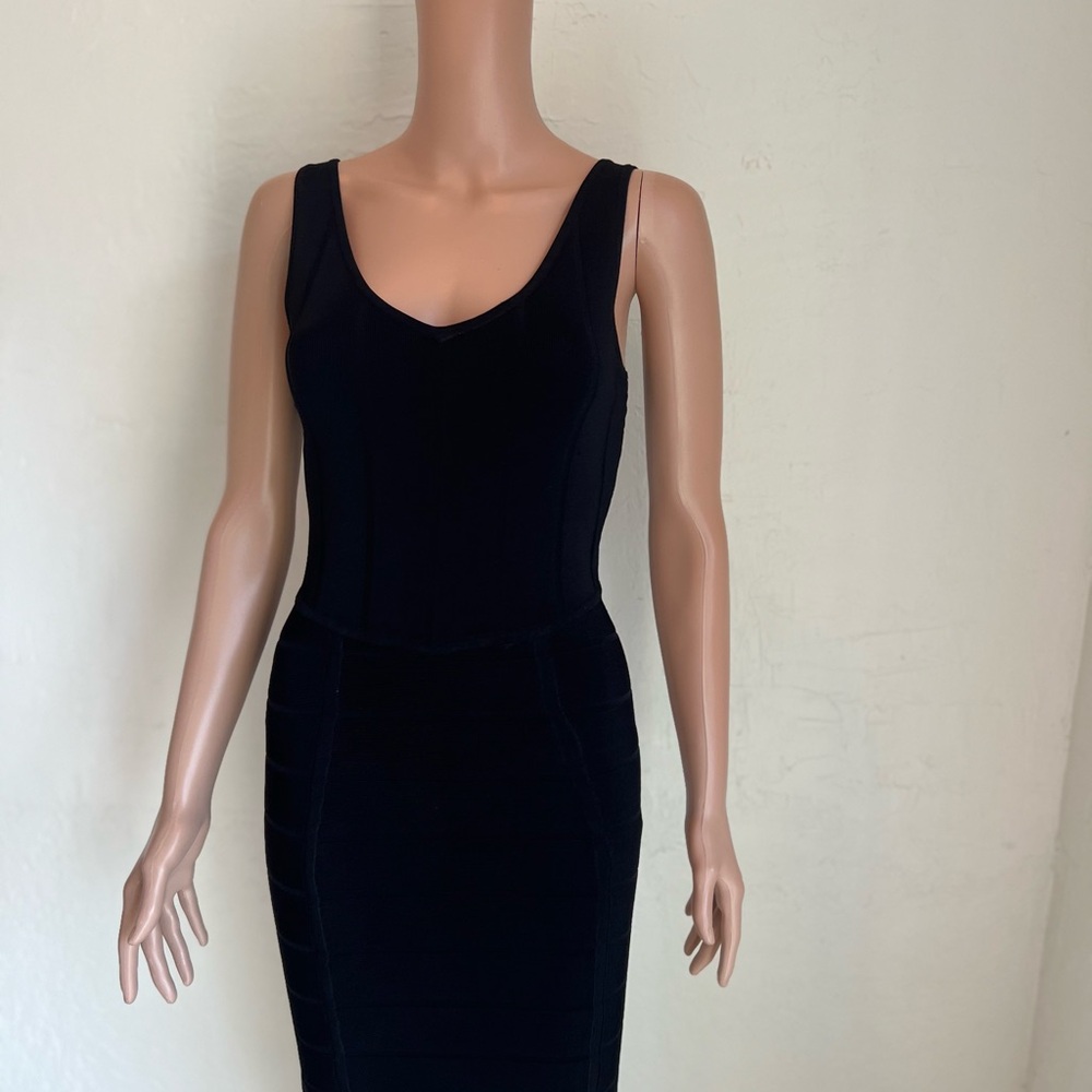 Dalia Collection Black Dress Women’s Size XS Midi Pencil Bandage Sleeveless